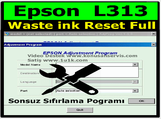 Epson L313 Reset Emici Dolu Giderme